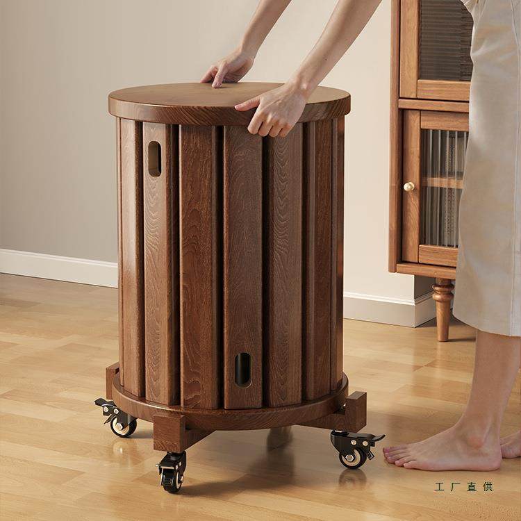 实木凳子家用可叠放板凳收纳组合高圆凳叠叠凳餐厅堆叠客人备用凳