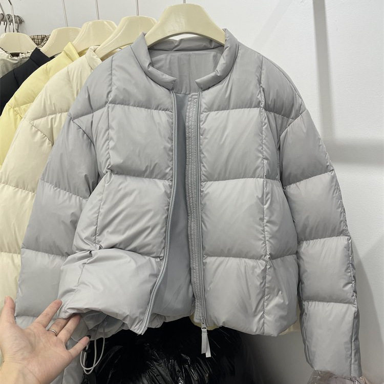 韩版高端圆领小个子短款棉服女装2026年冬季新款保暖加厚通勤外套