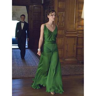 【赎罪绿色裙子】复古吊带连衣裙度假海边露背拖地长裙