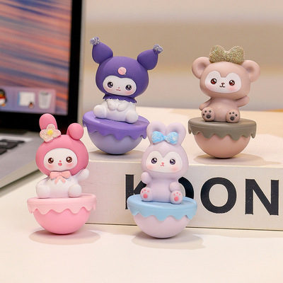 可爱不倒翁治愈系小摆件办公室桌面工位装饰解压情绪稳定神器萌宠