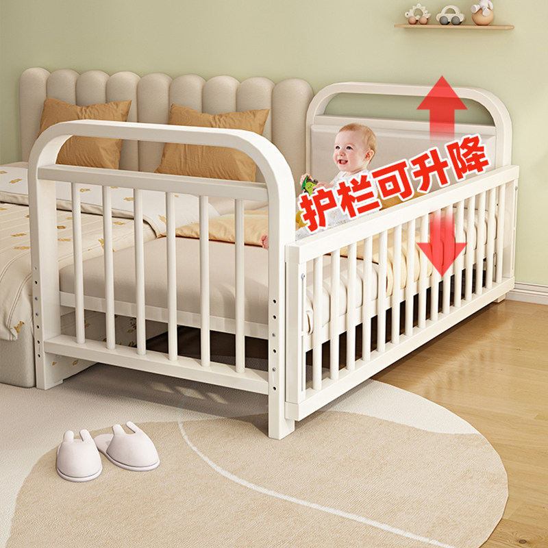 铁艺儿童拼接床宝宝小床婴儿床带护栏延边床钢架单人床加宽大床边