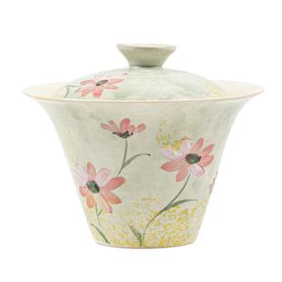 雏菊手绘个二才马蹄盖碗单复古陶瓷女士不烫精致茶SY-232-碗手功