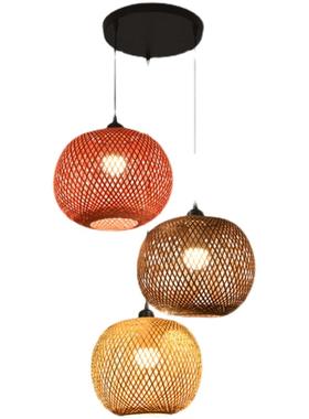 吊竹编灯笼新中式罩简约园餐厅民宿田卧277室阳台东南亚复古灯圆