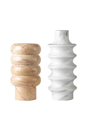 现代客厅茶几桌LSZ0693面树脂花瓶花器居侘寂风家桌仿螺大理石纹