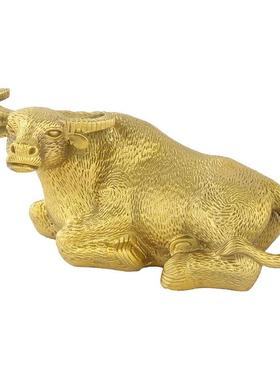 室黄324铜牛铜牛件水牛黄牛生肖牛家摆居办公装饰品卧摆件