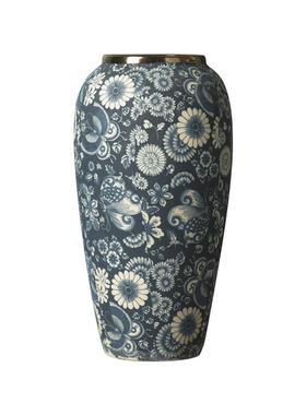 景德镇CLZ台手工贴花陶瓷面花瓶酒店名宿厅装古饰摆客件新中式复