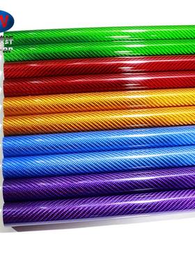 厂OYH家直供彩色碳纤维3管K理彩色黑色2纹*180mm斜纹亮光碳纤维卷