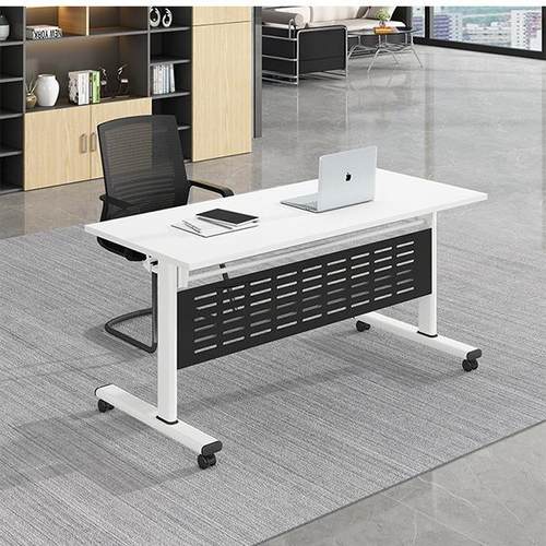 可折叠会议培训桌椅移动拼接组合多功能办公长条双人带轮简易课桌