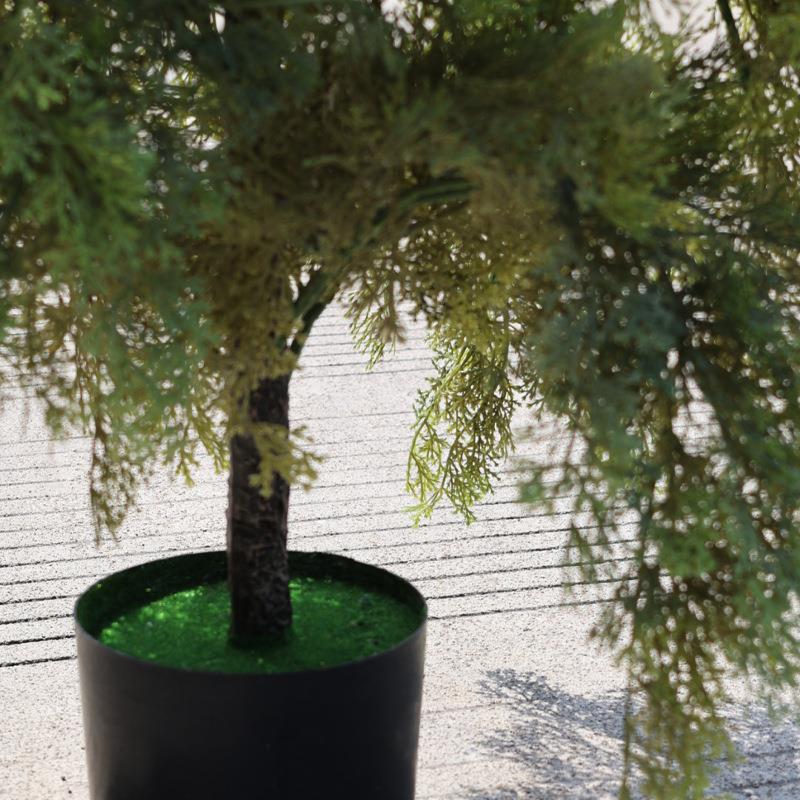 仿真植物柏树盆栽绿植盆栽白树圣诞树园林工程装饰塔型假松柏树