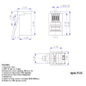 镀金四芯话线接头J三叉4电P4电C话水晶头RJ9 R11听筒线插接头
