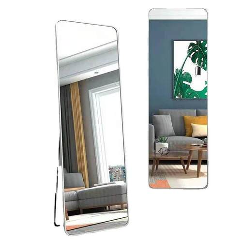 圆角铝合金落地镜酒店家用立体穿衣镜全身试衣镜壁挂卧室落地镜