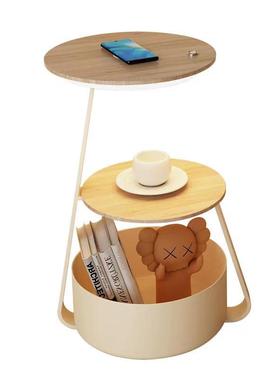 奶风827卧室床头台灯一体现边代简约客厅油沙发几小户型原木柜落