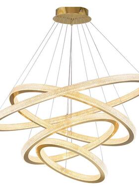 轻奢餐厅简约代现客厅饭厅灯主卧室灯高级灯大气轻奢中山吊感836