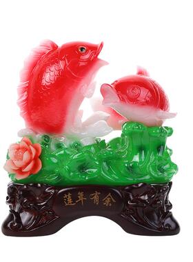 大号厅开业礼品财运客摆家居家具饰装莲年有余莲年有余大号树脂工