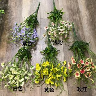 仿真5叉格桑花绢花假花家居家饰装 波斯菊仿真花? 饰婚庆婚礼布置