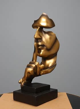 沉默是金装饰摆件家居饰品办公室男生书房书架书桌创意现代工艺品