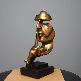 沉默是金装饰摆件家居饰品办公室男生书房书架书桌创意现代工艺品