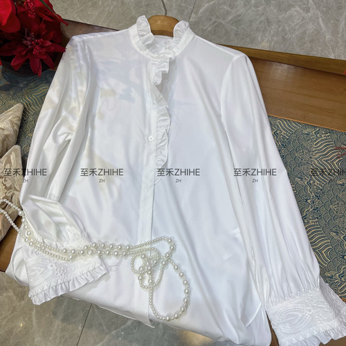 馨菲设计冬上新极简大牌老钱新中式气质衬衫YS1-t177