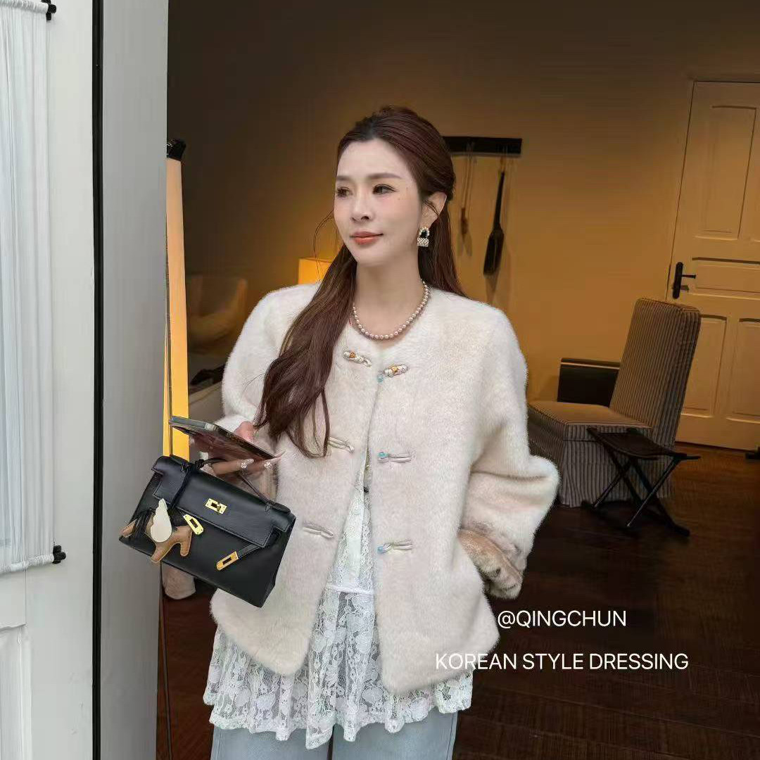 馨菲新中式气质盘扣甜美气质减龄毛毛短外套55928,女装/女士精品,时尚套装,淘宝优惠券,粉丝福利购,淘宝优惠卷