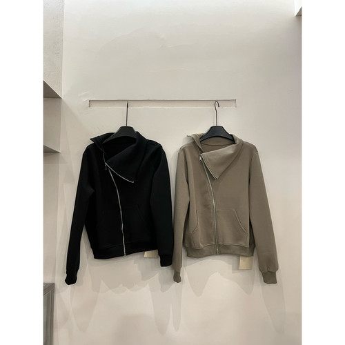 买手严选-清潭洞-ro风不规则斜门襟翻领卫衣外套(不含内搭)69076