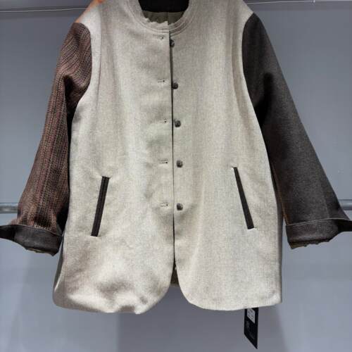 冬上新欧货复古宽松拼色中长款保暖棉服外套（新30羊毛）(多面C65