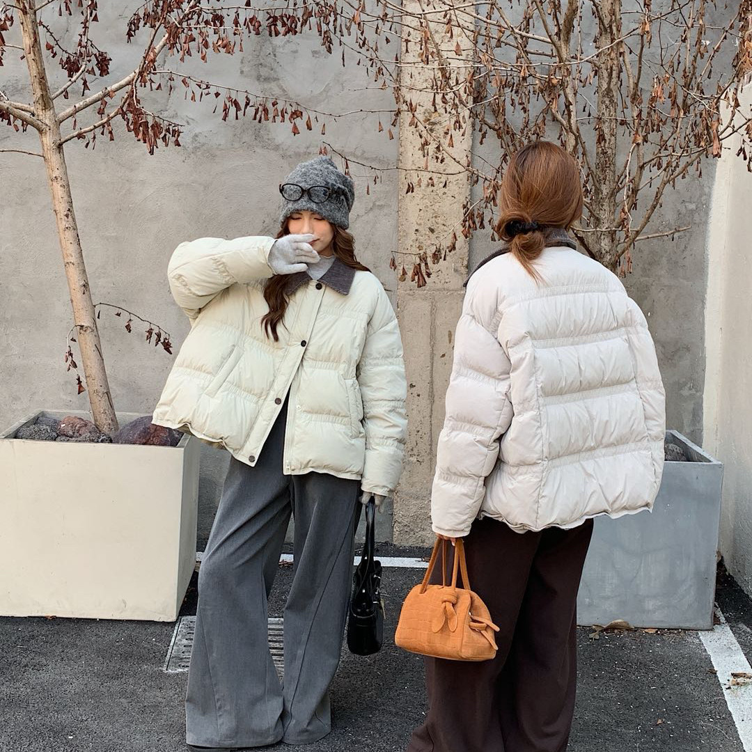 馨菲设计小众简约羽绒外套保暖羽绒服外套（含90白鸭绒）891