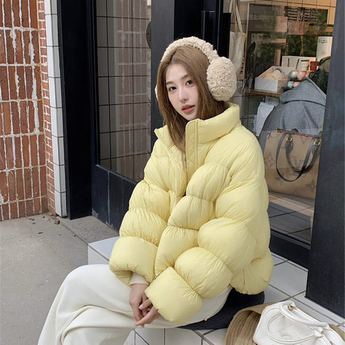 磬菲-蓬松廓形立领宽松短款保暖羽绒服外套8828