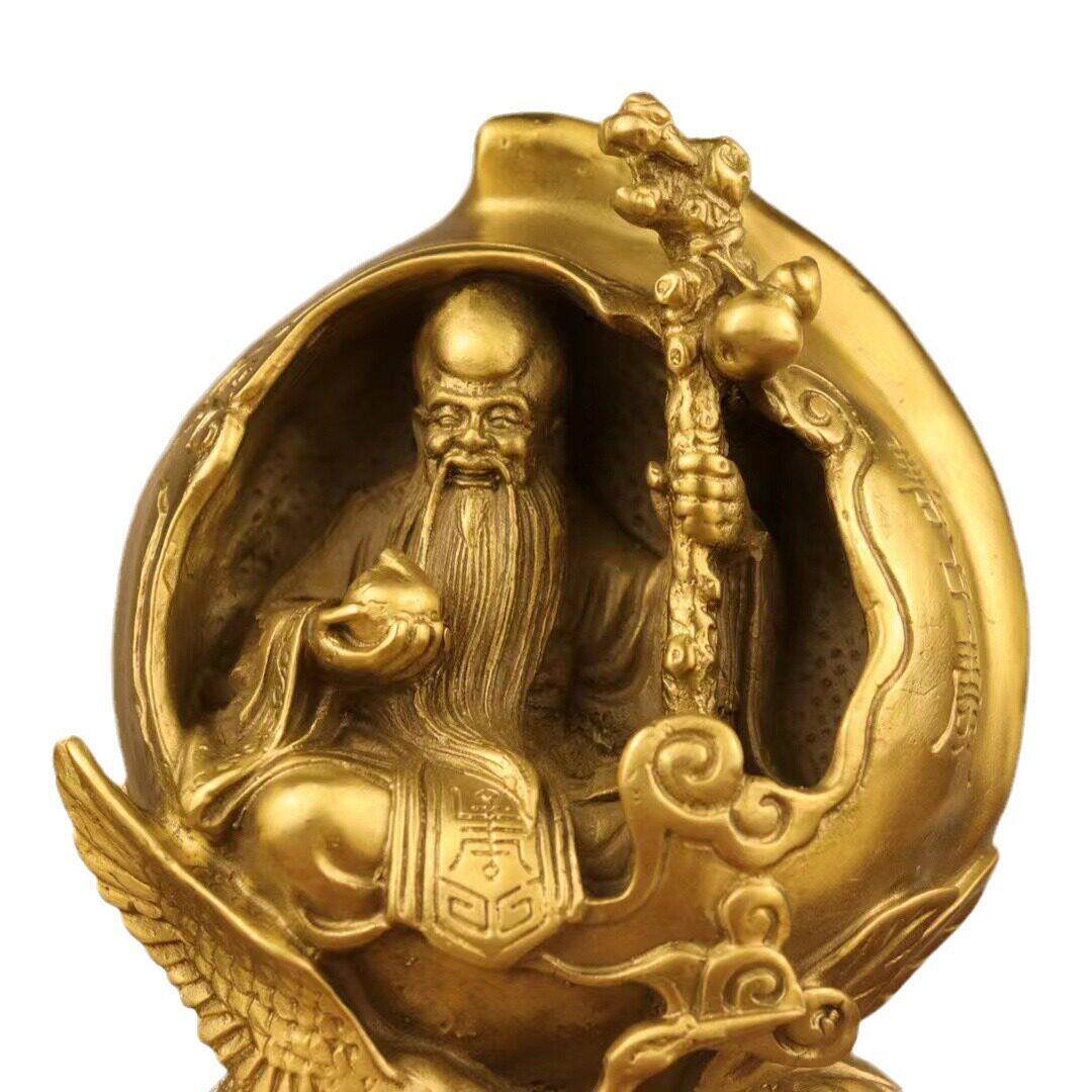 黄铜寿星老人寿星公南极仙翁老寿星摆件健康长寿送长辈祝福礼品
