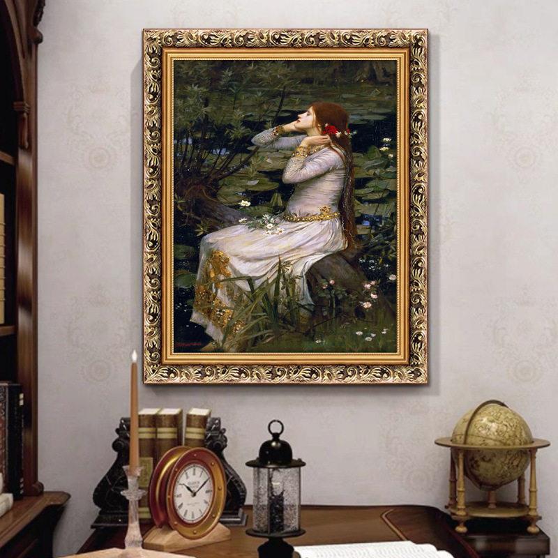 美式人物油画玄关装饰画法式复古走廊客厅壁画欧式女孩挂画级感