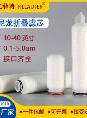 10寸20寸N66尼龙折叠滤芯有机溶剂电子纯水滤芯0.1 0.22 0 .45um