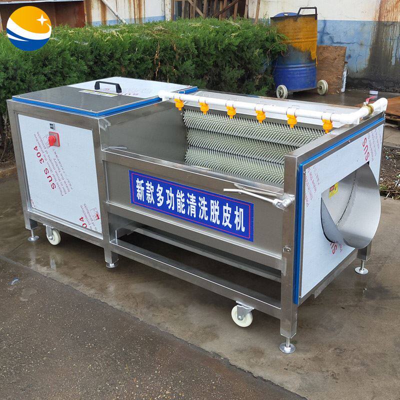 自动人参清洗机 不锈钢变频毛刷式黄精清洗去泥去杂机 天麻清洗机