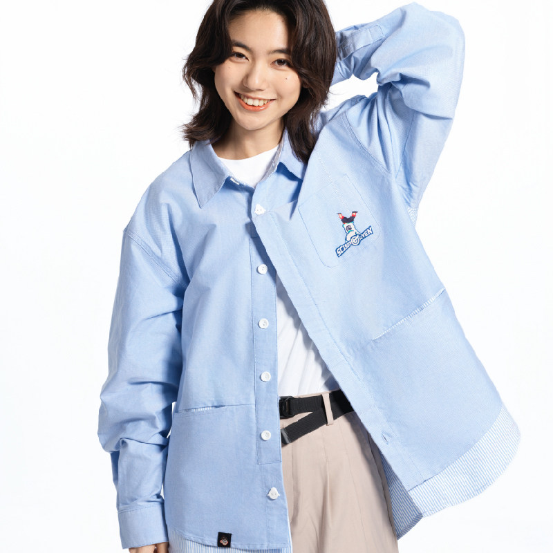 【正版授权】伍六七动画联名吉考斯工业男女同款牛津纺假两件衬衫