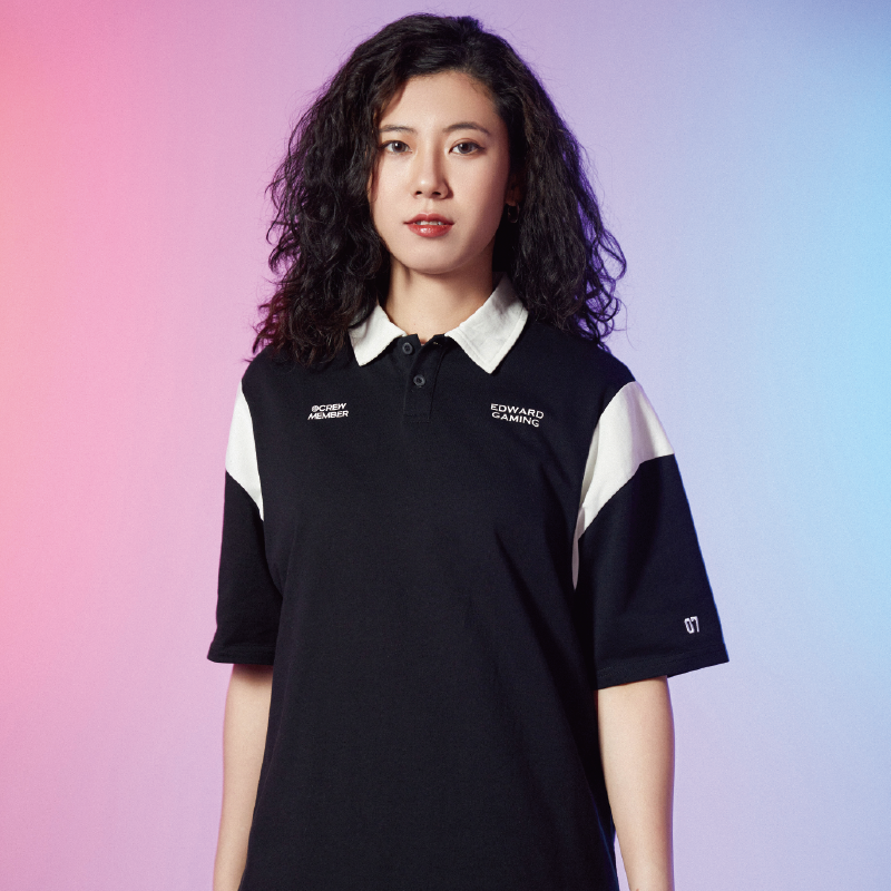 EDG电子竞技俱乐部联名吉考斯工业女生拼色运动风纯棉polo连衣裙