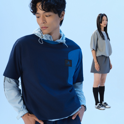 【正版授权】PlayStation联名吉考斯工业撞色拼接短袖T恤男女同款