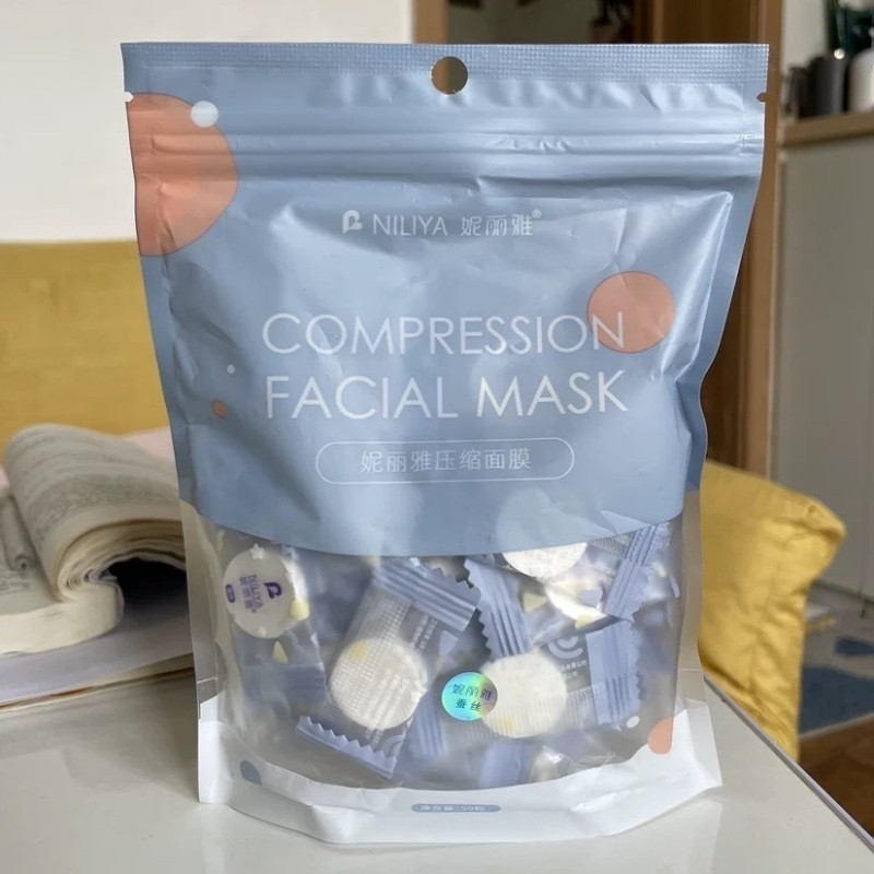 妮丽雅压缩面膜蚕丝超薄湿敷水疗一次性面膜纸干膜天丝纤维图片