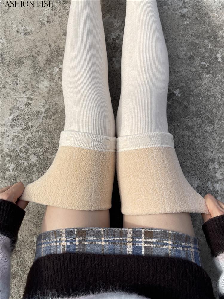 加长过膝袜子春秋黑色大腿袜套女秋冬款加绒加厚防滑jk白色长筒袜