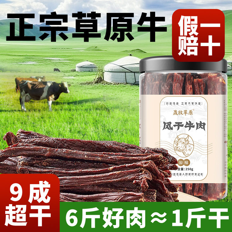 牛肉干风干牛肉内蒙古拿货手撕罐装零食香辣即食