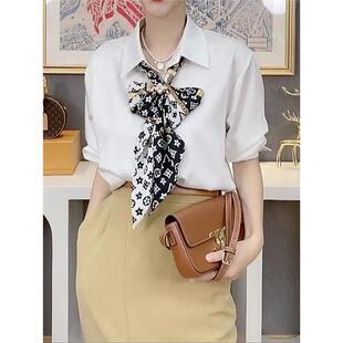 LVΒT丝巾小长条绑包丝巾领巾洋气时尚装饰包带搭配衬衫老花围巾