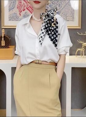 LVΒT发带丝巾水桶包装饰飘带绑包长款腰带领巾女小长条老花围巾