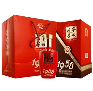 内蒙古宁城老窖1958绵柔浓香型白酒52度整箱六瓶装