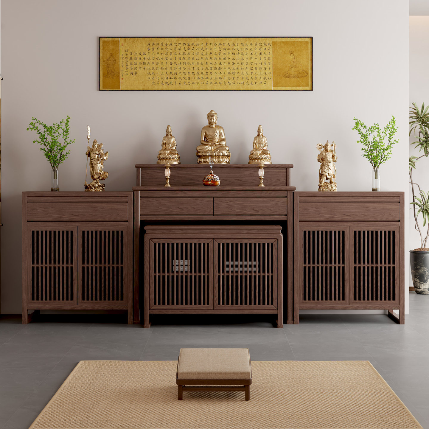 新中式简约供桌香案家用黑胡桃木中堂佛柜供奉台佛台家庭供香桌,住宅家具,供桌,淘宝优惠券,粉丝福利购,淘宝优惠卷