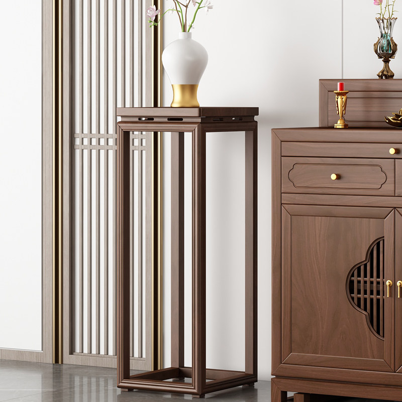 新中式实木花架家用跪拜垫拜凳禅凳蒲团打坐垫黑胡桃木拜椅