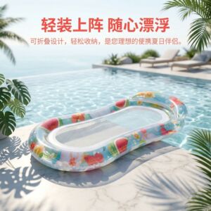 充气水上靠背躺椅透明波浪浮排