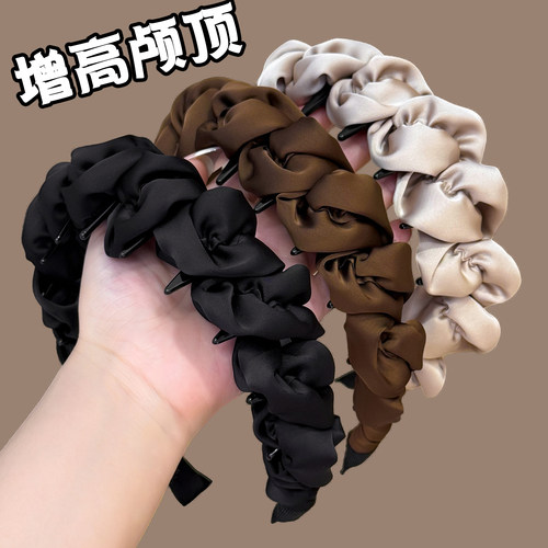 缎面云朵泡泡发箍女2025新款头箍
