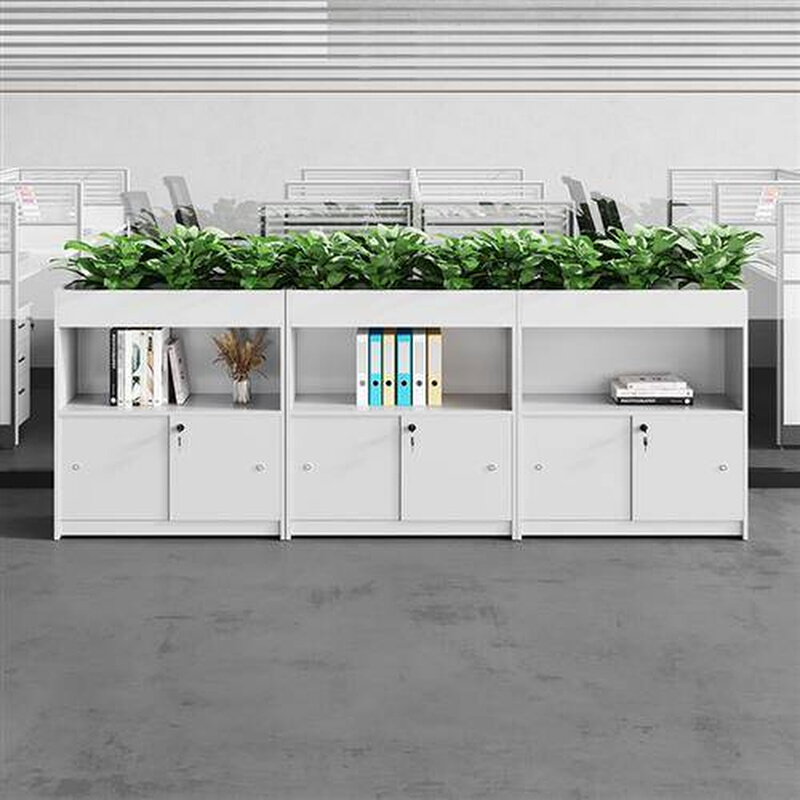 办公室隔断柜屏风花槽柜文件柜矮柜收纳柜资料柜拉门柜木质柜地