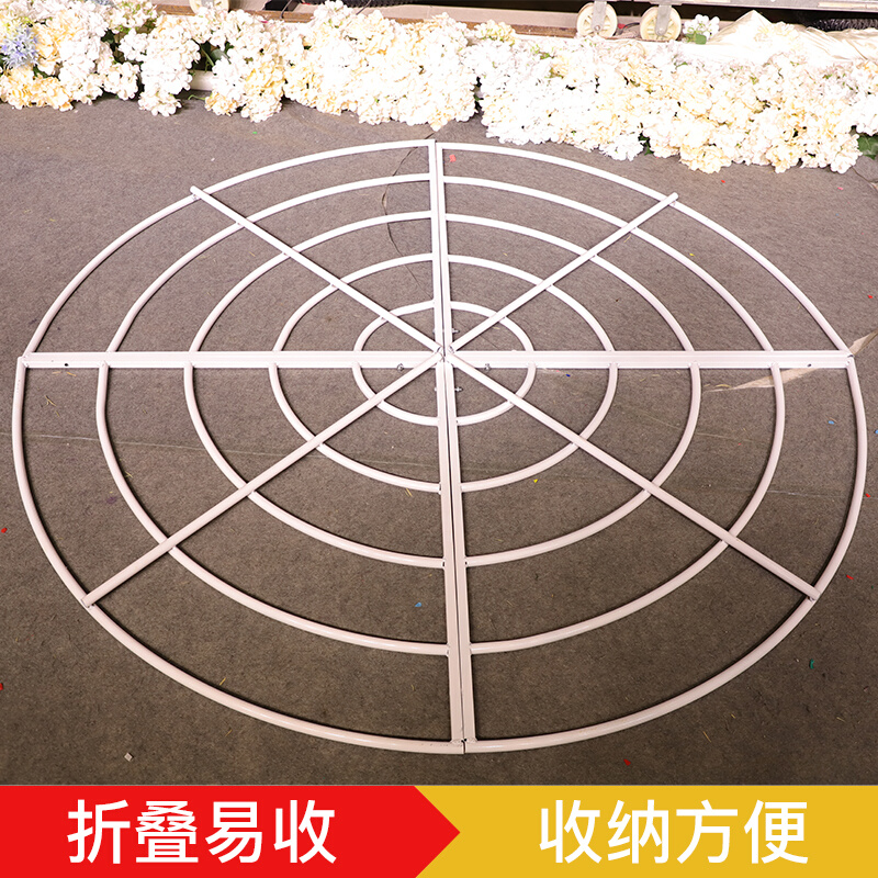 婚庆道具铁艺吊顶圆环婚礼舞台空中五层铁架花环珠帘线帘圆形架子