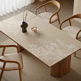 喜即中式 禅意餐桌垫防水防油桌面保护垫国风侘寂免洗桌布浮岚问闲