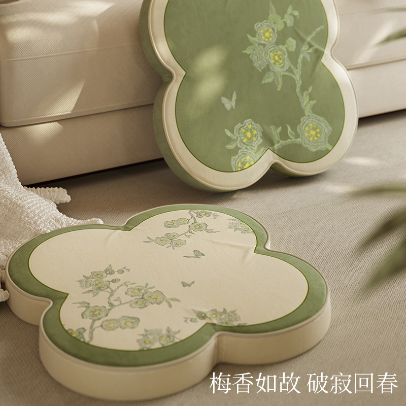 新中式客厅田园风坐墩蒲团法式榻榻米阳台厚屁垫地上看书坐垫浮春