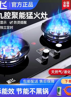 燃气灶双灶家用嵌入式天然气灶台式液化气灶九腔猛火煤气灶