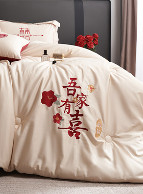 大豆纤维被红色婚庆被芯夏凉被新婚喜被被子女方陪嫁冬被加厚结婚